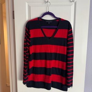 T HILFIGER, navy/red, cotton knit, L/XL, UNWORN
